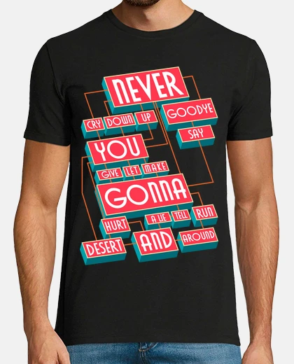 Tee-shirt lettres chansons les anglais rick astley pop musique