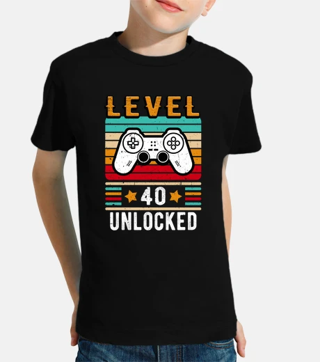 Kids Level 40 Unlocked Birthday Retro Gamer