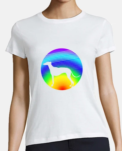T-shirt levriero arcobaleno di desatikha arts