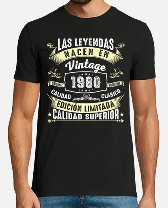 Playera leyendas cumpleanos 1980 laTostadora Mexico