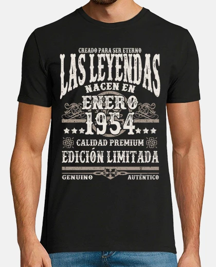 Camiseta Leyendas nacen en enero 1954