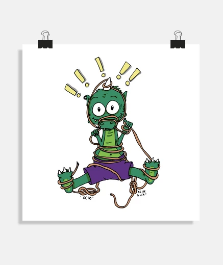 Poster lézard emmêlé