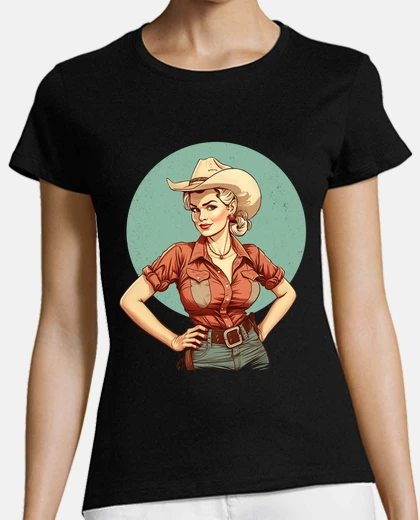 T-shirt lezione di danza country pin-up cowgirl vintage retrò anni &#39;50