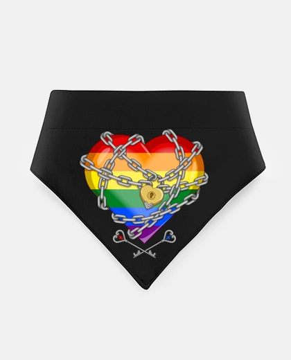 Mascotas lgbt heart padlock lovers key