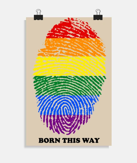 Poster lgtb footprint - born this way black
