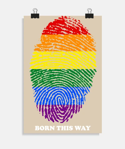 Poster lgtb footprint - born this way white