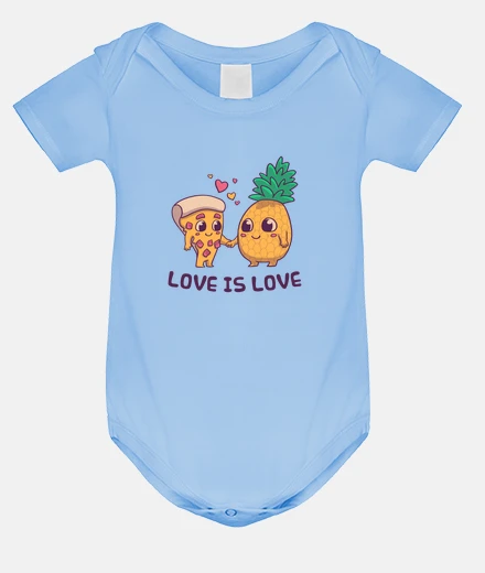 Kids lgtb love pizza with pineapple baby bodysuit