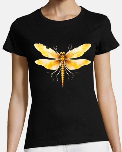 Camiseta libélula color dorado metamorfosis