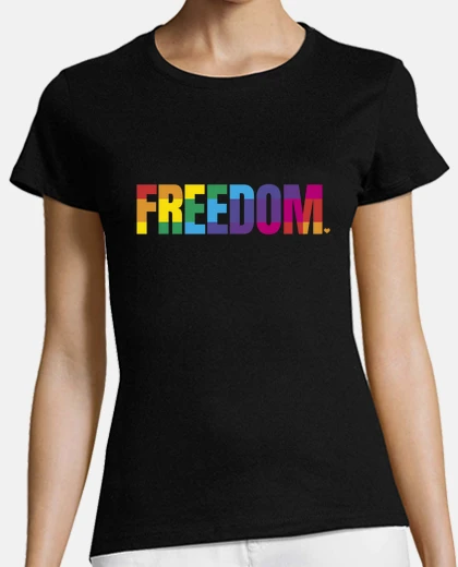 T-shirt libertà - bandiera rainbow