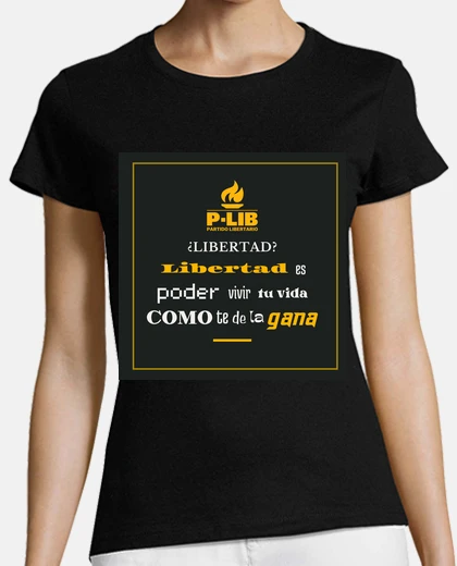 Playera Libertad es -  Fondo Oscuro - Mujer Negro