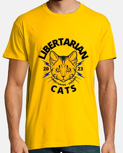 T-shirt libertarian cats - yellow