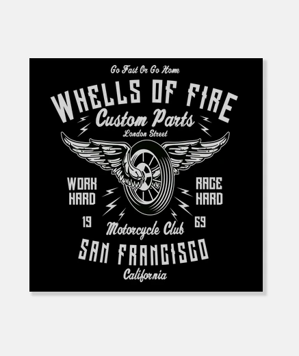 Lienzo Lienzo Biker Retro 1969 Motorcycle Club Motor Taller San Francisco California USA Bikers