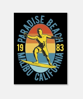 Lienzo 1983 Surfing Retro Surf Vintage California USA Surf