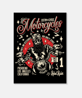 Lienzo Biker American Custom Motorcycle Motos 1963 Rockers Vieja Escuela Bikers