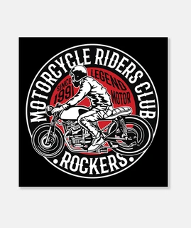 Lienzo Biker American Custom Motorcycle Motos 1991 Rockers Vieja Escuela Bikers 90s