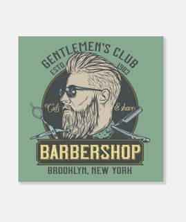 Lienzo Classic BarberShop Vintage Estilo Retro Barbería Peluquería