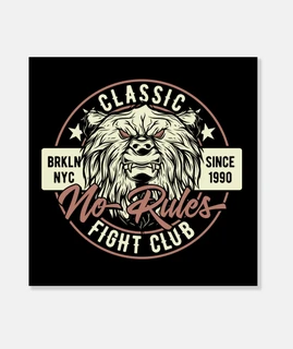 Lienzo Gym Vintage 1990 New York Entrenamiento Retro Gimnasio Classic Fight Club Bear 90s