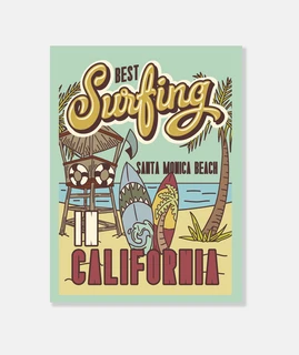 Lienzo Summer Beach Surfing California Surf Sol Verano Playa Surfer