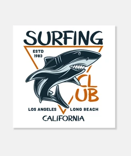 Lienzo Surfing Club Retro 1983 Vintage USA 80s Surf 
