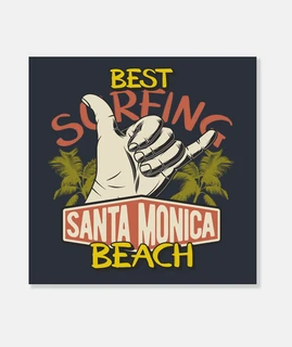 Lienzo Surfing Summer California Retro Surf Vintage Ilustración 60s 70s 80s 90s USA