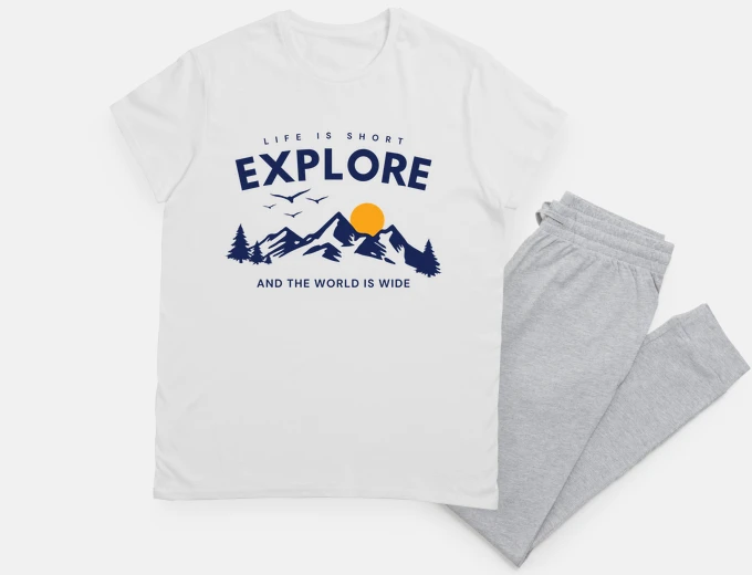 Pyjama Life is Short Outdoors Explore Quote