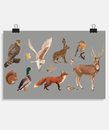 Poster life on the farm farmer deer poster poster decoration house body of