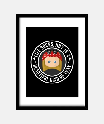 Framed life sucks axl frame black vertical