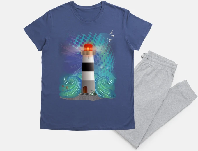 Pajama lighthouse in the storm
