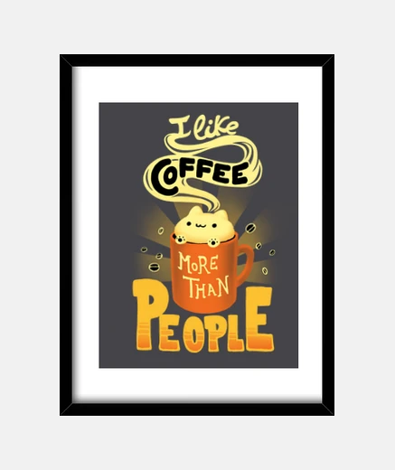 Cadre like coffee plus que les people - chat mignon