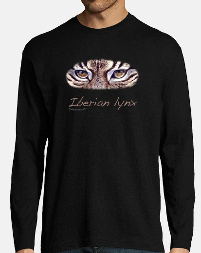 T-shirt lince iberica ragazzo nero