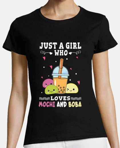 Camiseta linda chica kawaii que ama mochi