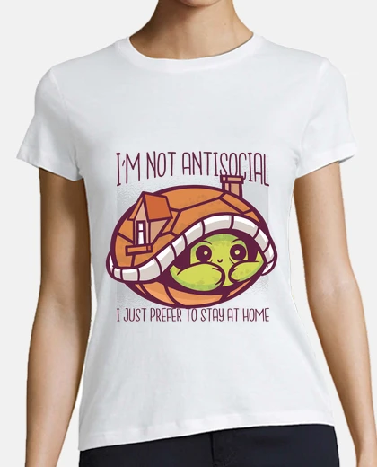Camiseta linda estancia en casa cita de tortuga