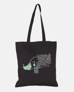 Linda - colores - tinta blanca - bolsa de tela
