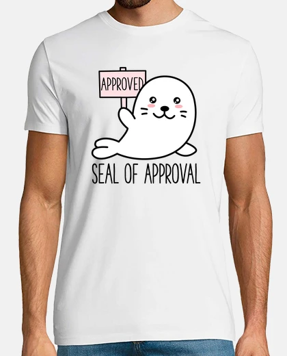 Camiseta lindas graciosas sello de aprobación kawaii animales sarcástico juego de palabras