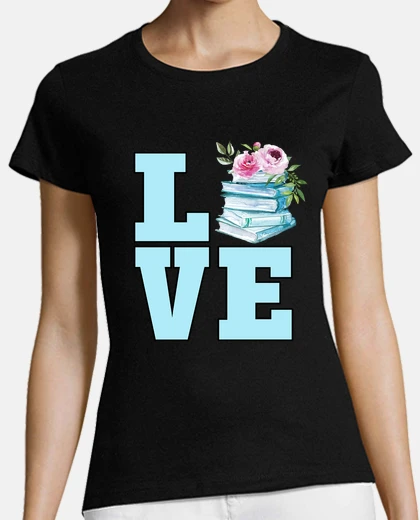 Playera lindo amante de los libros acuarela floral lectura libro gusano regalo