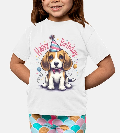 Ropa lindo cachorro beagle feliz cumpleaños