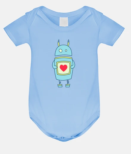 Ropa lindo corazón sosteniendo robot de dibu
