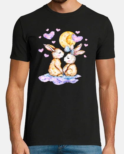 Camiseta lindos conejitos enamorados mamá bebé