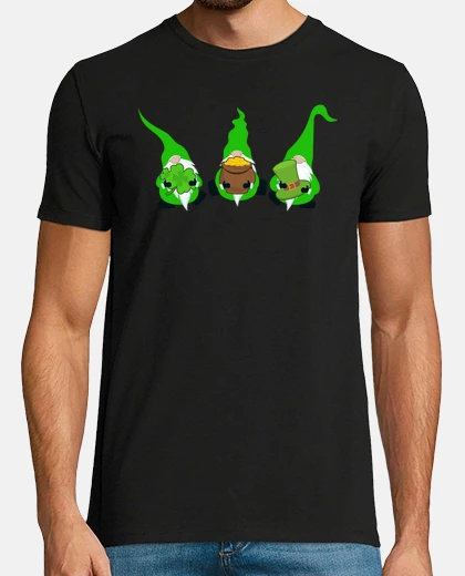Playera lindos gnomos día de san patricio verde
