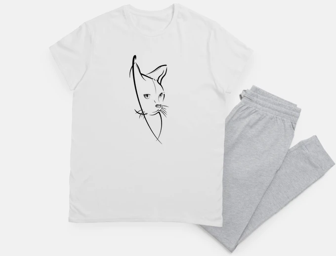 Pyjama line art cat