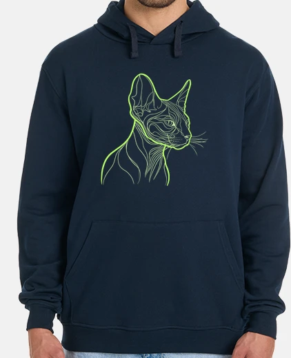 Felpa linea arte sfinge gatto
