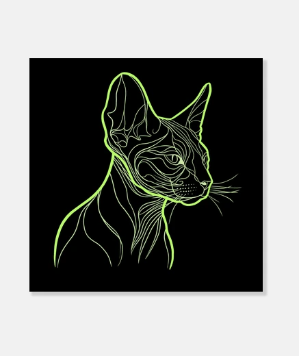 Stampa linea arte sfinge gatto