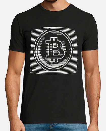 T-shirt linee bitcoin rilievo btc blockchain denaro cripto nft
