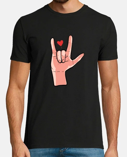 T-shirt lingua dei segni americana amore segno 