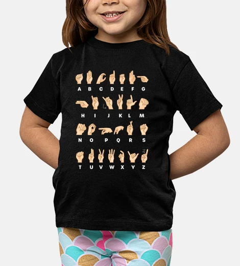 Abbigliamento lingua dei segni asl alfabeto sordi reg