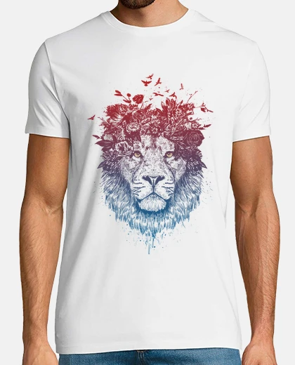 Tee-shirt lion floral iii