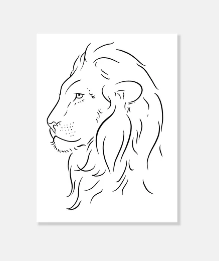 Wall lion head sketch