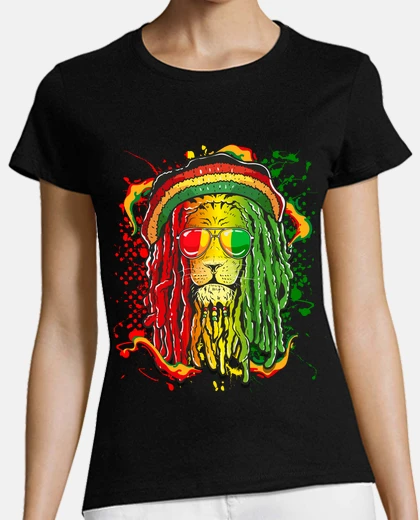 Tee-shirt lion rasta jamaïque musique reggae
