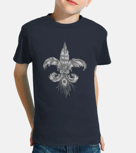 Abbigliamento lis fiore piuma. bambino, manica corta, marina