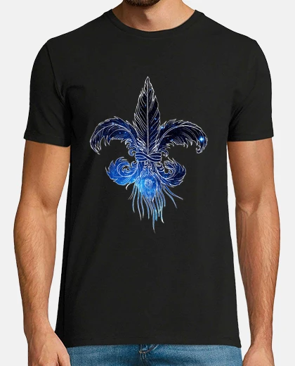 T-shirt lis fiore piuma galassia